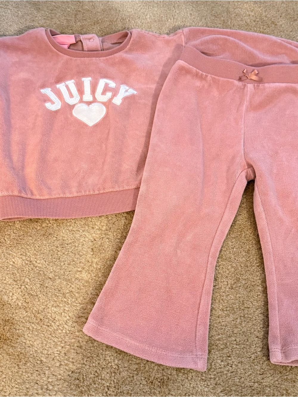 Juicy Couture Pink Velour Flare Joggers for Kids